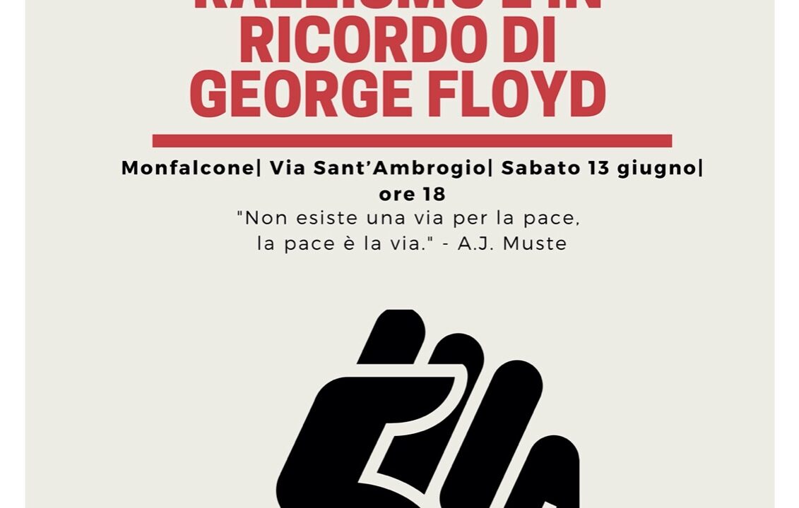 Flash mob a Monfalcone contro il razzismo e in ricordo di George Floyd