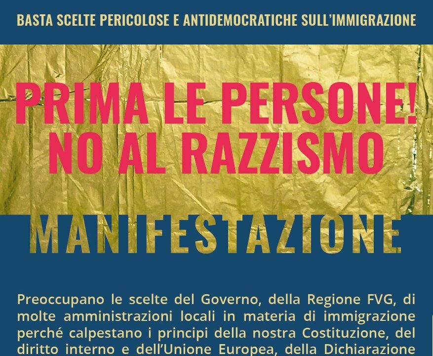 Manifestazione regionale 26 settembre 2020 – Prima le persone No al Razzismo