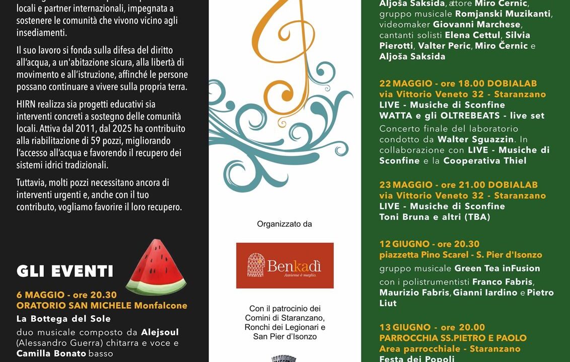 “Acqua per la Palestina” – Rassegna musicale di raccolta fondi